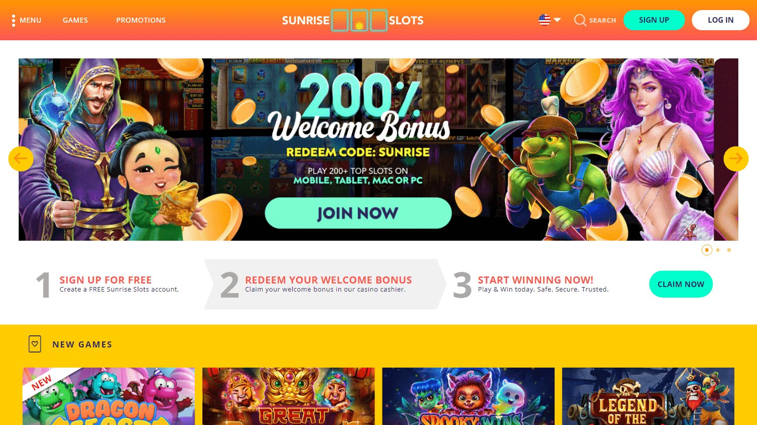 Sunrise Slots Casino Desktop screenshot